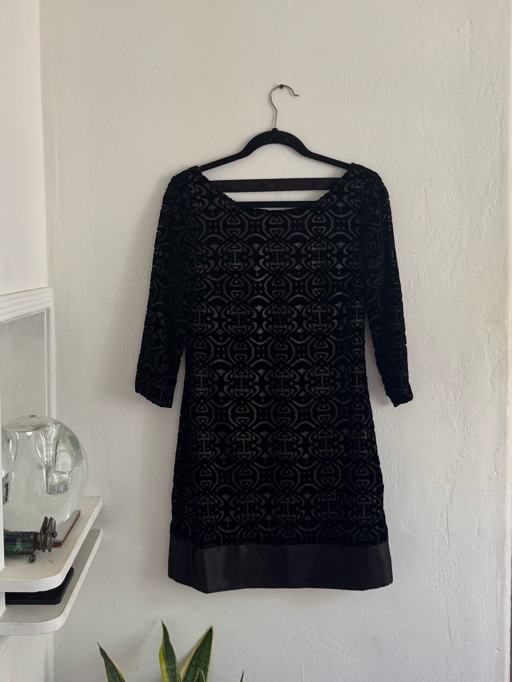 Laundry By Shelli Segal Vintage 90s Velvet Floral Cocktail Dress